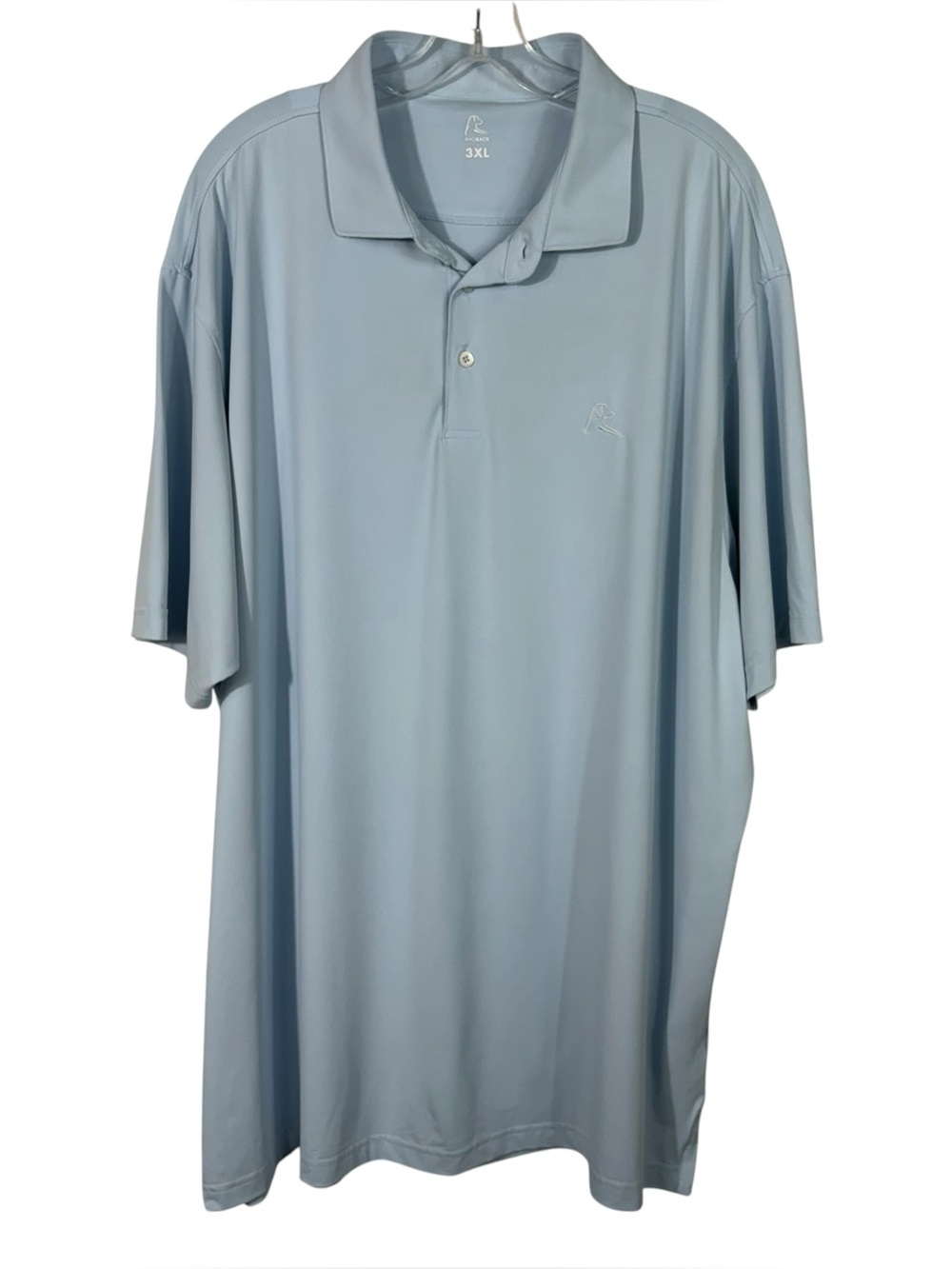 Rhoback Pastel Light Blue Stretch Performance Fabric Short Sleeve Polo Shirt 3XL